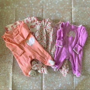 Lot of 4 Just One You sleepers for girls NEWBORN